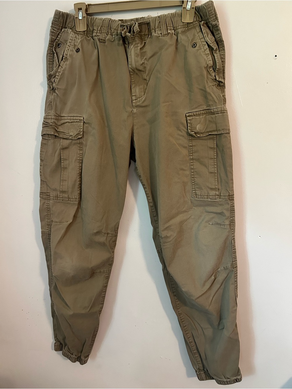 H&M Olive Green Cargo Pants with Drawstring Waist